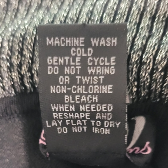 Woman's Sz 1X Black Off the Shoulder Metallic Cowl Neck Sweater by QUESTIONS - Picture 6 of 6